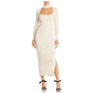 Jonathan Simkhai Kenny Rib Knit Cut-Out Dress, Sandstone